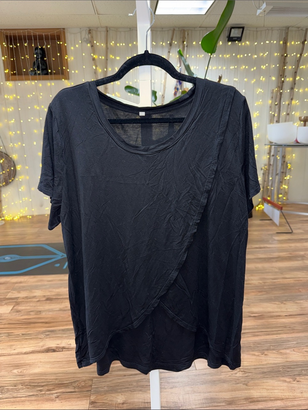 SHEIN Black Short Sleeve Overlay Tee